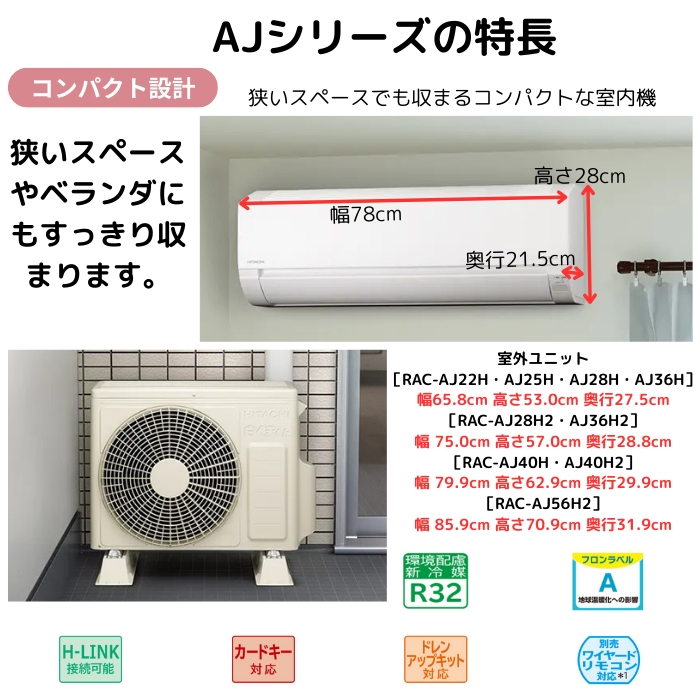 【本体のみ】日立 白くまくん AJシリーズ RAS-AJ2525S-W 8畳用 ルームエアコン
