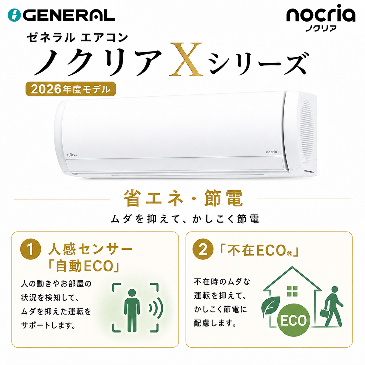 【本体のみ】富士通ゼネラル ノクリア AS-X806T2W 26畳用 ルームエアコン Xシリーズ 単相200V ホワイト
