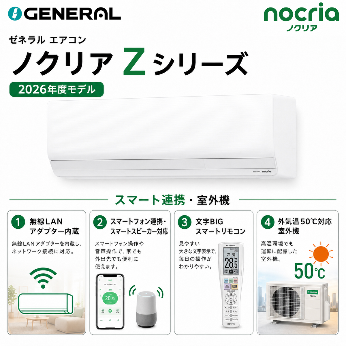 【本体のみ】富士通ゼネラル ノクリア AS-Z256T-W 8畳用 ルームエアコン Zシリーズ ホワイト