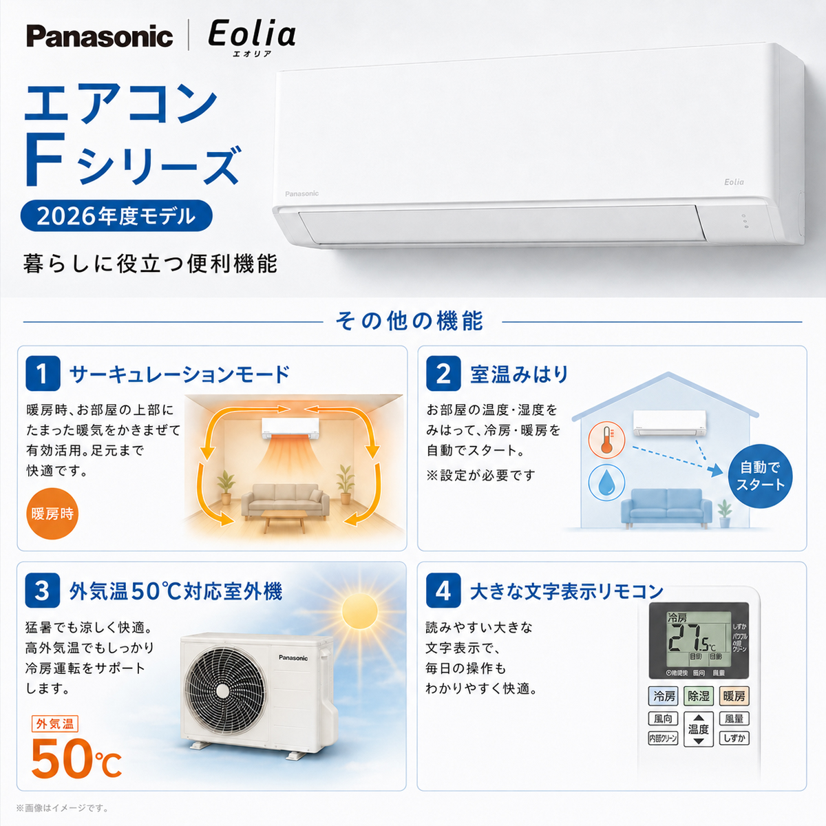 【本体のみ】パナソニック エオリア CS-406DFL2-W 14畳用 ルームエアコン Fシリーズ 単相200V クリスタルホワイト